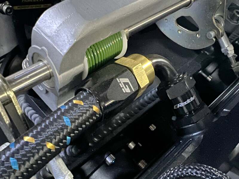 GReddy AN04 REUSABLE HOSE NYLON BRAIDED BLACK/GOLD/BLUE (PRICE PER FOOT)
