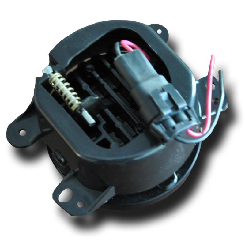 DV8 Offroad Jeep Wrangler JK fog lights with 30W LED bulbs installed, designed for 2007-2018 models, durable and bright.