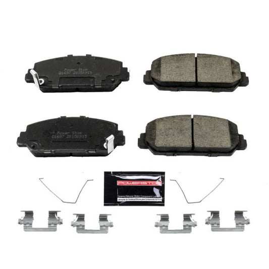 PowerStop Z23 Evolution Sport front brake pads for 2016-2019 Acura ILX with hardware, high-performance brake component.