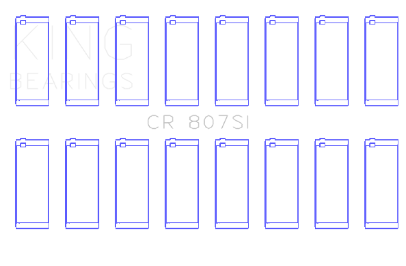 King Engine Bearings Chevy LS1/LS6/LS3 silicone bi-metal aluminum rod bearing set, standard size, for engine rebuilds.