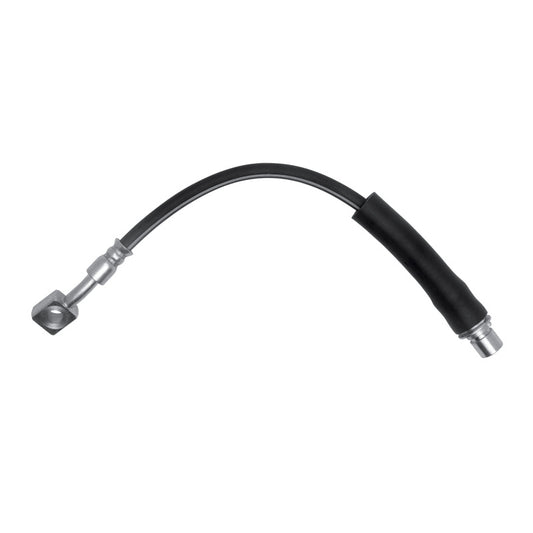 DFC Cadillac ATS rear brake hose from brake line kit showing flexible rubber brake line with metal fittings