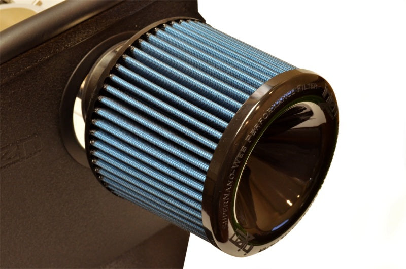 Polished Injen cold air intake for 2017-2018 Toyota iA 1.5L engine, showing the sleek metal piping and intake components.