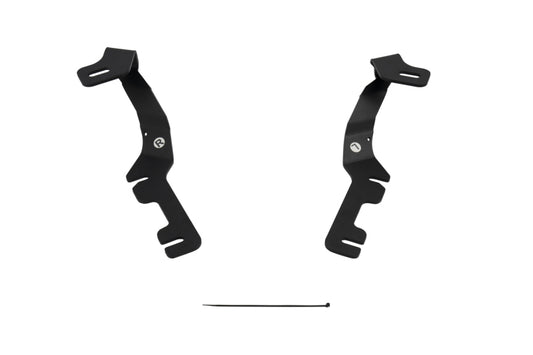 Diode Dynamics Stage Series ditch light bracket kit mounted on a 2019-present Ram truck for off-road lighting.