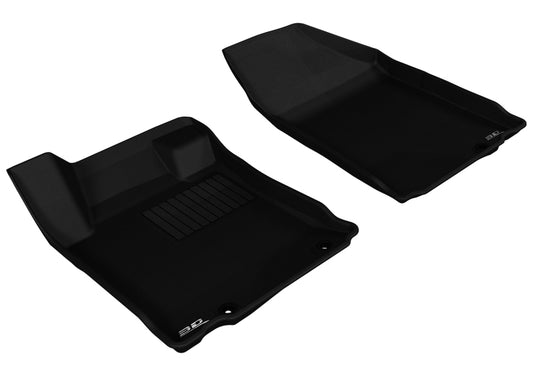 Black 3D MAXpider rubber front floor mat for 2013 Nissan Altima sedan, featuring textured surface and custom-fit design.