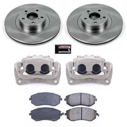 PowerStop OE brake kit with front calipers for 2004-2006 Subaru Baja, including brake rotors and calipers.