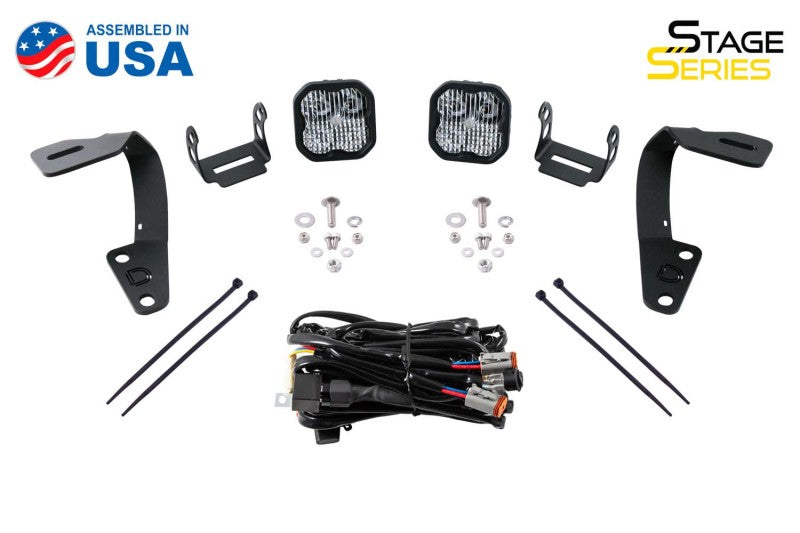 Diode Dynamics Stage Series 2-inch LED ditch light kit with Sport Yellow and combo lenses for Toyota 4Runner 2010-2021.