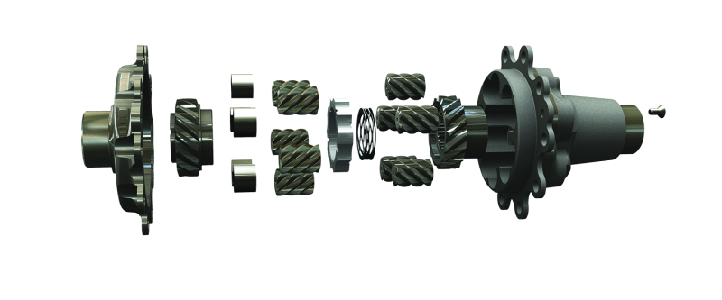 Eaton Detroit Truetrac Differential for Ford Mustang S550 with 8.8-inch axle and 34-tooth gear, close-up of the differential unit.