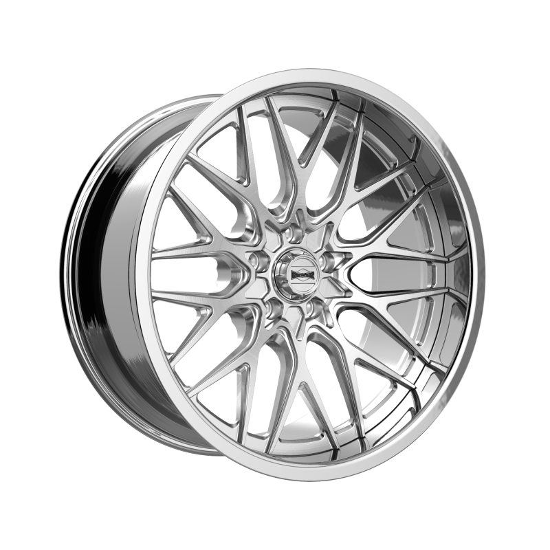 Ridler 681 22x10.5 cast wheel with brushed finish, polished lip, 5x127 bolt pattern, 10mm offset, 83.82mm hub.