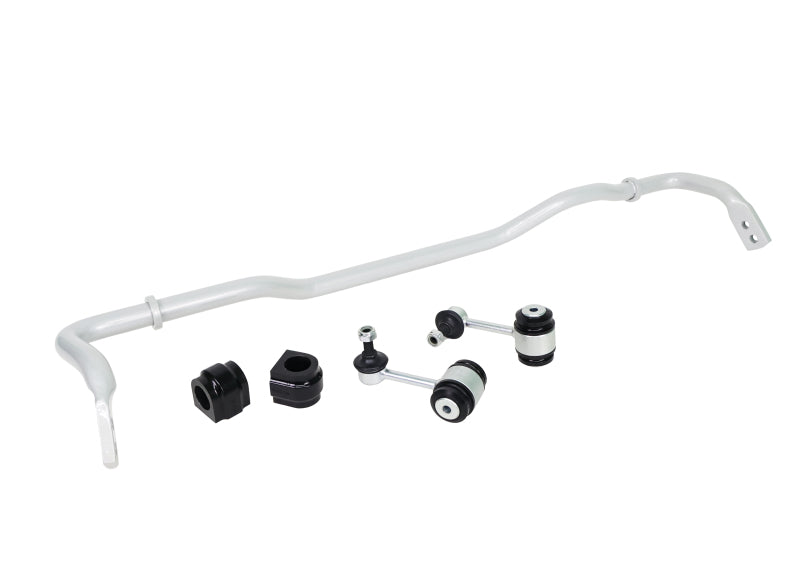 Whiteline 2022+ Volkswagen Golf R Mk 8 rear sway bar, 24mm, 2-point adjustable, performance suspension part on car.
