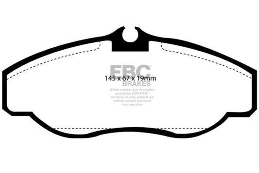 EBC Ultimax2 front brake pads for Land Rover Discovery Series 2 4.0, OE replacement brake pads, black and metallic finish