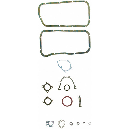Fel-Pro Nissan Pickup engine conversion gasket set, CS 9646, showing various gaskets for engine repair and sealing.
