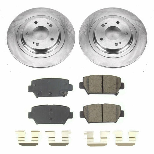 PowerStop OE rear brake kit for 2018 Mitsubishi Eclipse Cross, includes brake rotors and pads for reliable stopping power