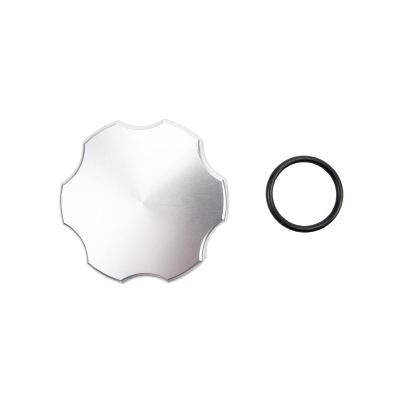 Wehrli 11-25 Ford Power Stroke 6.7L billet aluminum oil fill cap with clear anodized finish installed on engine oil fill tube.