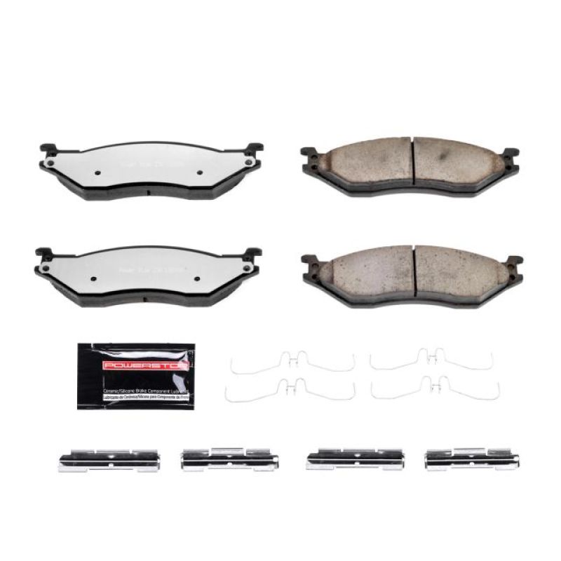 PowerStop Z36 truck and tow brake pads for Ford F53 front or rear with hardware, designed for enhanced performance and stopping power.