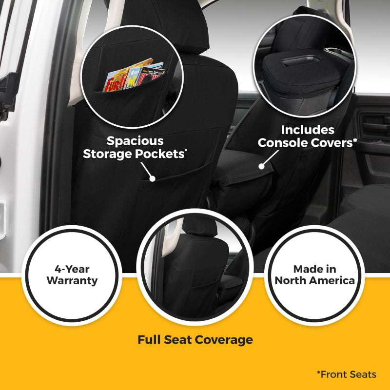 Covercraft Carhartt Super Dux custom second row seat cover for Toyota Grand Highlander, durable fabric, precise fit, protective vehicle interior
