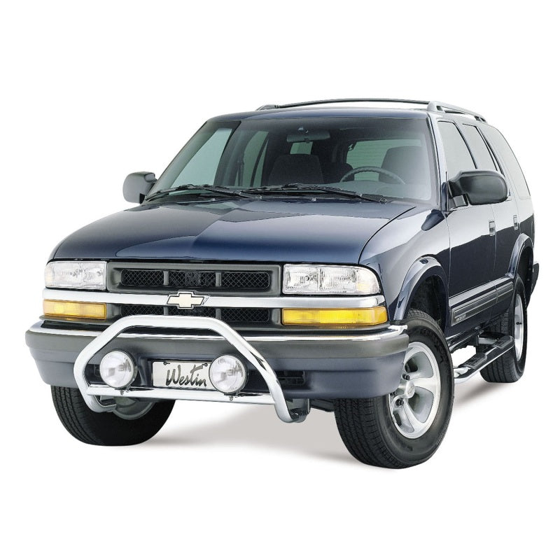 Westin Chevy/GMC S-Series Blazer Safari Light Bar Mount Kit in black, showing durable light mount hardware for off-road vehicles.