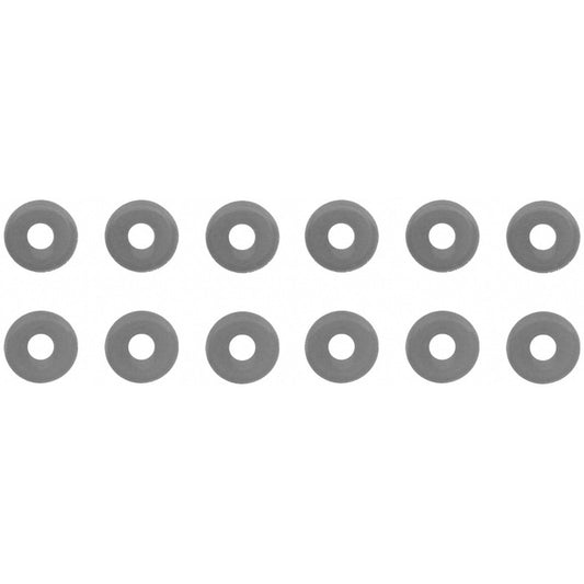 Fel-Pro Toyota Tundra engine valve cover grommet set showing multiple black rubber grommets on a white background.
