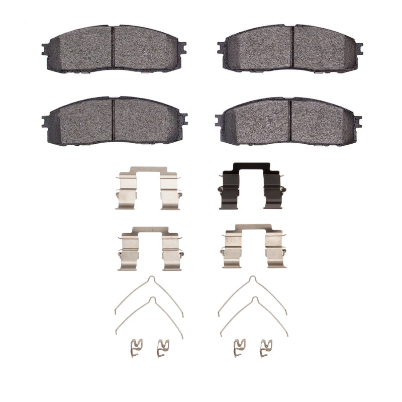 Toyota Cressida R1 Concepts OE brake pads and hardware kit, rear view showing new brake pads and hardware components.
