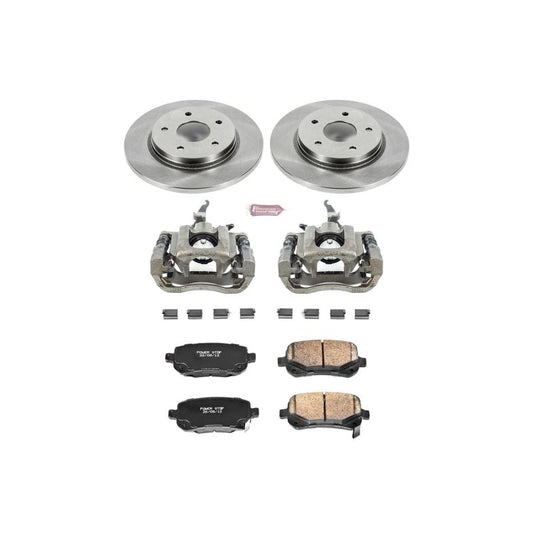 PowerStop OE rear brake kit with calipers for Dodge Journey (2009-2012), including brake rotors and hardware for reliable stopping power.