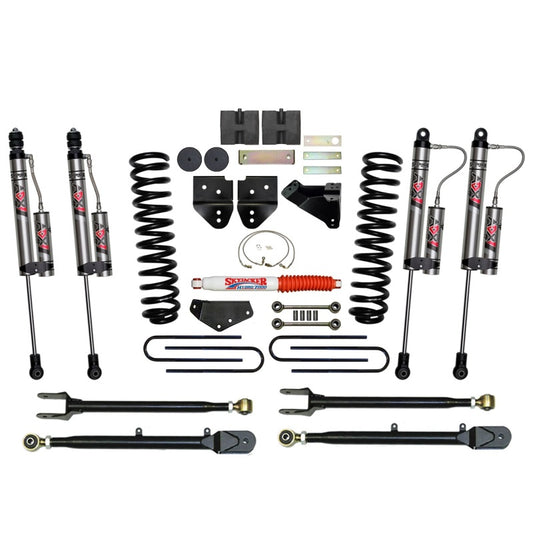 Skyjacker 6-inch lift kit for 2008-2010 Ford F-350 HD gas truck, includes coil springs and shock absorbers for off-road enhancement