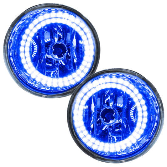 Blue LED halo fog lights for 2004-2007 Nissan Armada by ORACLE Lighting, pre-assembled for easy installation.