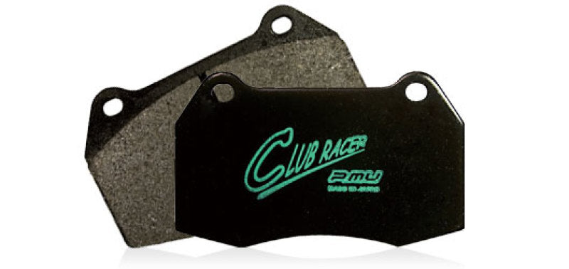 Project Mu 04-11 Mazda RX8 Club Racer rear brake pads for racing, showing black ceramic brake pad with metal backing plate.