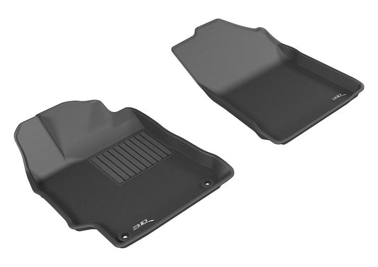 Black 3D MAXpider rubber floor mat for the 2015-2017 Toyota Camry first row, featuring a textured surface for protection and durability.