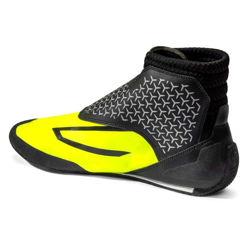 Sparco K-Prime racing shoe in yellow and black, designed for motorsport with lightweight construction and racing-specific features.