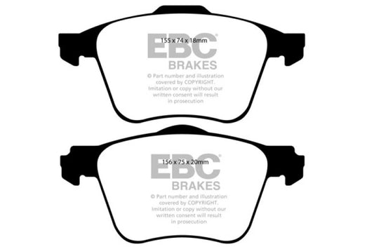 EBC Ultimax2 front brake pads and 315mm turbo front rotors for Volvo S60 2.5 T5 Turbo, OE quality automotive brake parts.