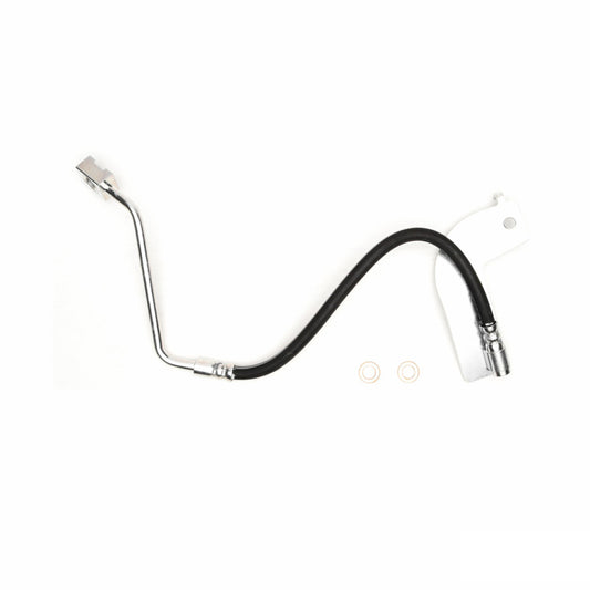 DFC rear brake hose for 1999-2004 Ford Mustang, durable brake line kit with flexible rubber hose and fittings visible.