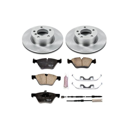 PowerStop OE brake kit for BMW 128i front, includes brake rotors and pads, designed for 2010-2013 BMW 128i vehicles