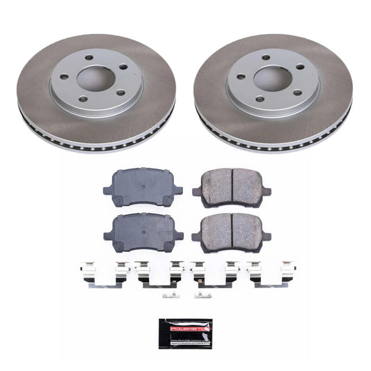 PowerStop front semi-coated brake rotor kit for 2006-2007 Chevrolet HHR, performance brake components with clean, durable finish