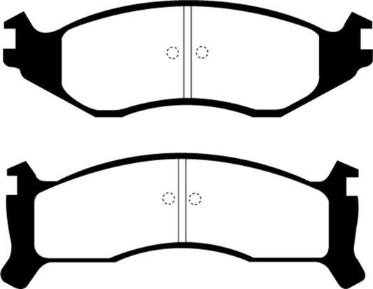 EBC Redstuff performance front brake pads for 91-93 Chrysler Fifth Avenue 3.8, shown in the image.