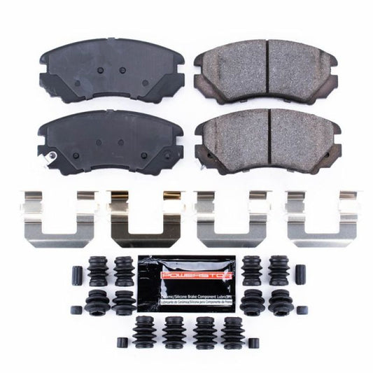 PowerStop Z23 Evolution Sport brake pads with hardware for 2007-2010 Hyundai Elantra front replacement brake system.