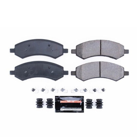 PowerStop Z23 Evolution Sport brake pads with hardware for 2007-2009 Chrysler Aspen, performance front brake pads.