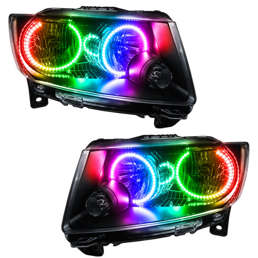 Oracle Lighting Chrome ColorSHIFT Headlights for Jeep Grand Cherokee 2011-2013 with non-HID SMD HL, no controller included
