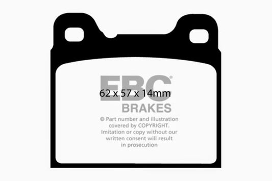 EBC Ultimax2 rear brake pads for Volvo 740 2.3 ABS Girling, OE quality brake pads with metal backing plates.