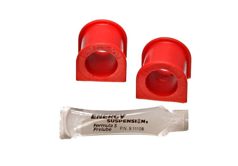 Energy Suspension red 23mm front sway bar bushings for 90-93 Acura Integra, durable bushing kit for suspension upgrade.