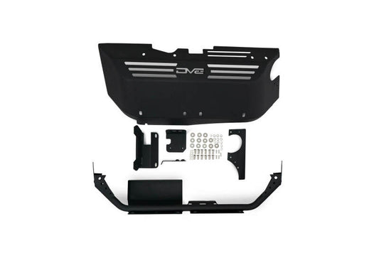 DV8 Offroad Jeep Wrangler JL rear differential skid plate for Dana 44, designed for 20-22 models with 3.0L diesel engine.