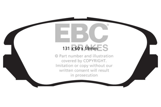 EBC 10+ Buick Allure 3.0 Redstuff front brake pads, high-performance automotive brake pads for enhanced stopping power.