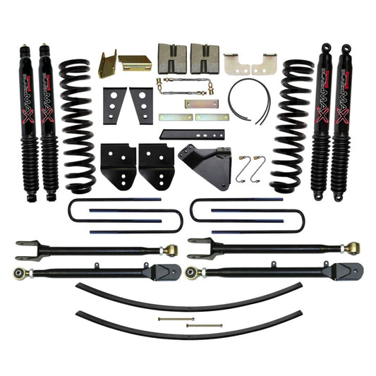 Skyjacker 8.5-inch KT CLII lift kit for 11F250 gas trucks, featuring black components and off-road suspension upgrades
