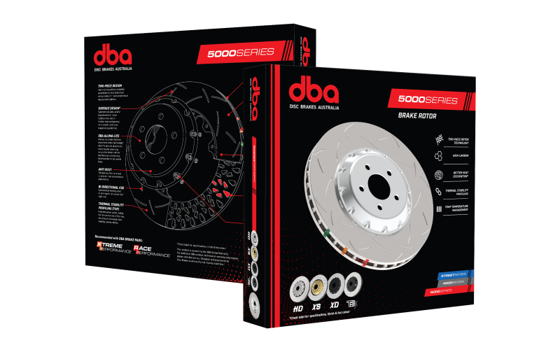 DBA 05-09 Audi A4 Sedan Front 5000 Series Drilled & Slotted Ring w/NAS Nuts