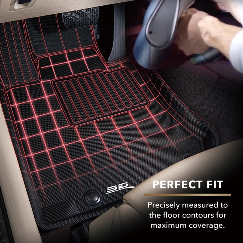 3D MAXpider black rubber floor mats for 2012-2014 Tesla Model S, full set with textured surface and custom fit.