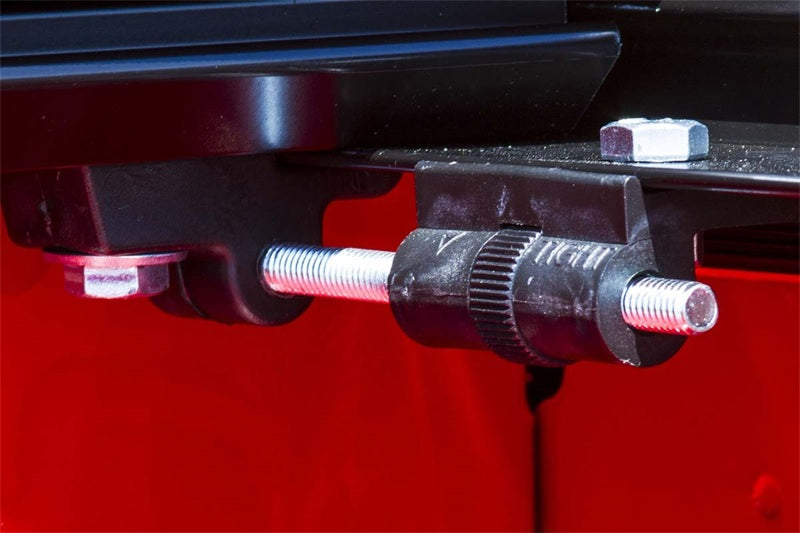 Access Literider roll-up truck bed cover on a Ford F-150 with side rail kit, installed on 6ft 6in bed, exterior truck bed accessory.