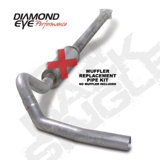 Diamond Eye Performance catback exhaust pipe for 2001-2005 Chevy/GMC 6.6L 2500/3500, single aluminum replacement pipe.