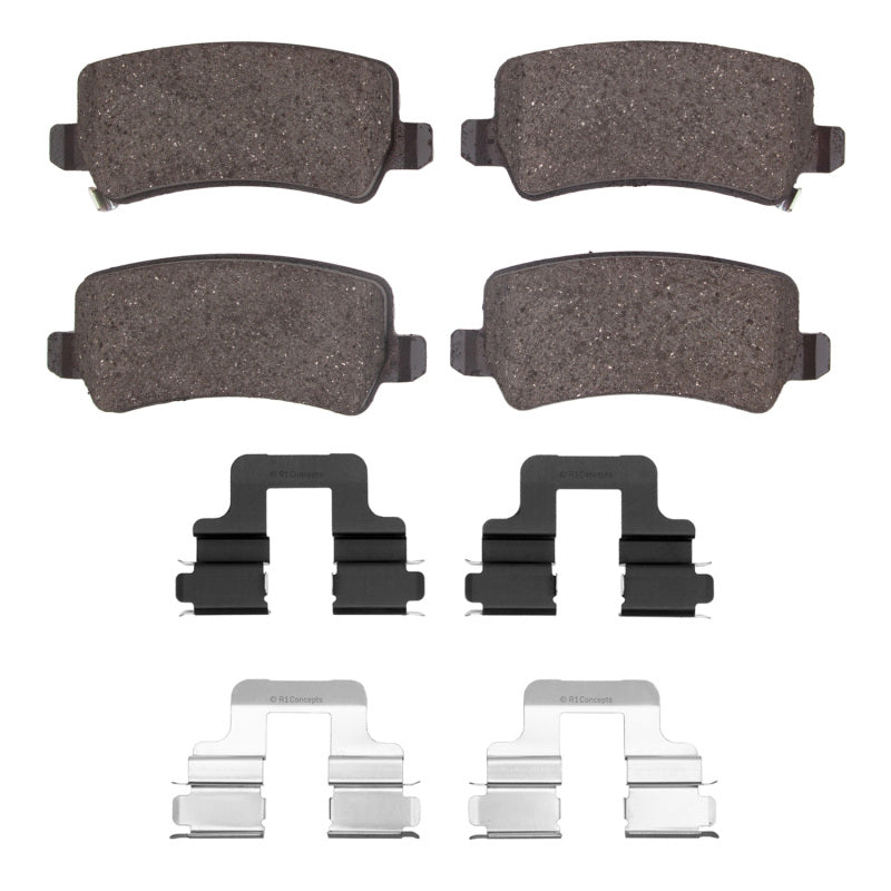 Hyundai Azera 2016-2017 R1 Concepts rear ceramic brake pads and hardware kit, OE quality for reliable braking performance