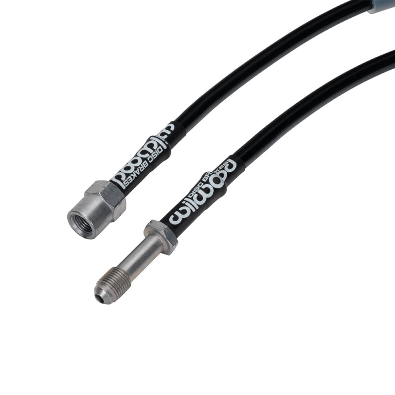 Wilwood front brake line kit for Audi A4 2009-2016, flexible brake lines with fittings and mounting hardware.