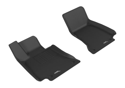 Black 3D MAXpider rubber floor mat for 2017-2019 Mercedes-Benz E-Class W213 sedan, first row, durable and custom-fit.