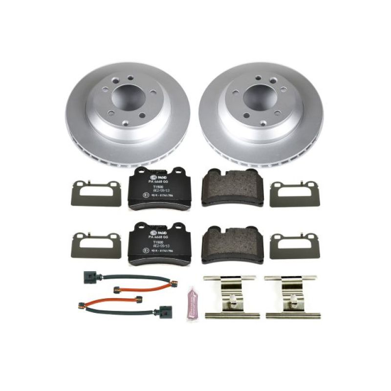 PowerStop rear Euro-Stop brake kit for 2006 Volkswagen Touareg, OE brake components with brake pads and hardware shown.