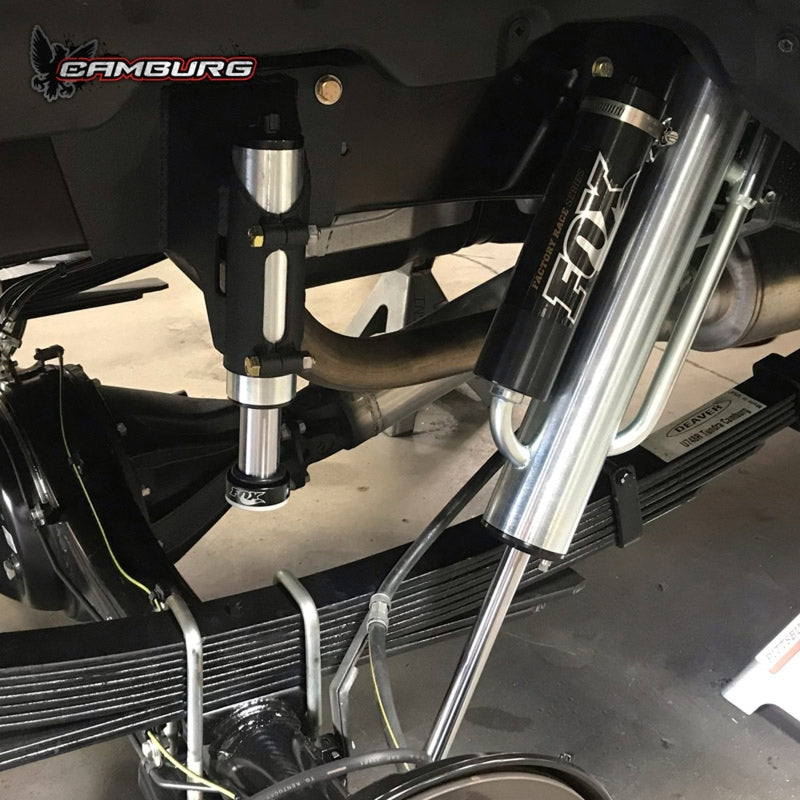 Camburg Toyota Tundra rear shock mount kit featuring durable mounts and camber plates for 2007-2021 2WD and 4WD models.